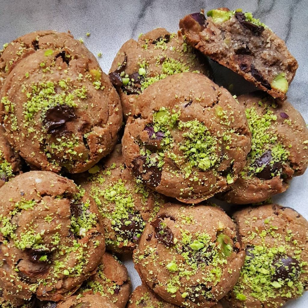 Cookies de chocolate y pistachos