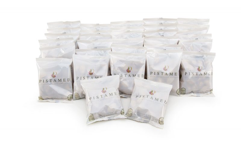 Pack of 32 sachets of shelled organic pistachios. 1,1 Kg. 3